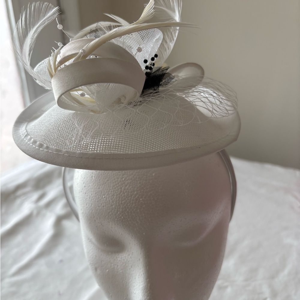 White Feather Embellished Fascinators.